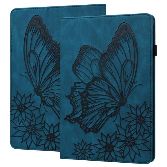 Butterfly Case for Kindle Paperwhite (6 Inch Display) - Synthetic leather/Silicone Composite Case Protector Slim Fit Lightweight Flip Folio Leather Wallet Cute Cover Holder (Blue)