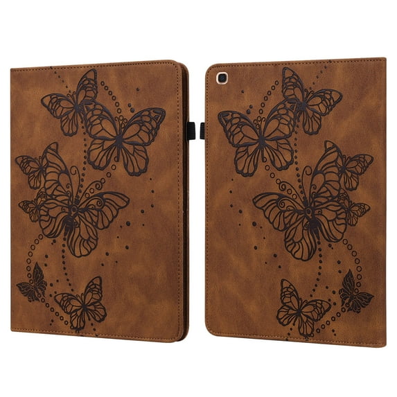 Butterfly Case for Samsung Galaxy Tab A7 10.4 SM-T500/T505, Slim Folio Stand Protective Premium Leather Tablet Cover, Brown