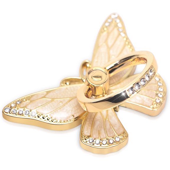 Butterfly Cell Phone Ring Grip Holder, 360 Degrees Rotation Phone Ring Grip Stand, Metal Finger Kickstand Compatible with iPhone, Samsung Galaxy, Android Phone