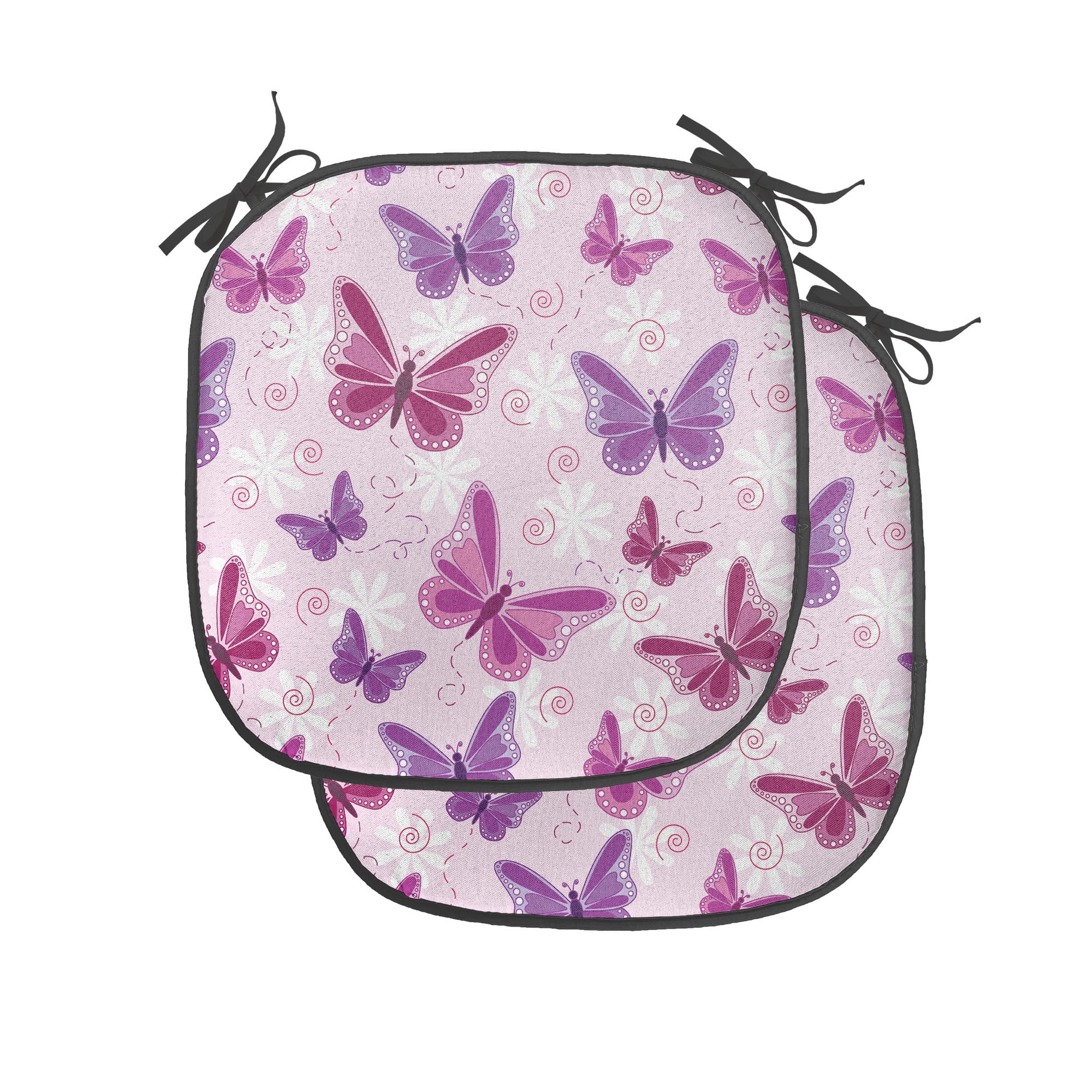 Butterfly Chair Seating Cushion Set of 2, Various Flying Butterflies ...