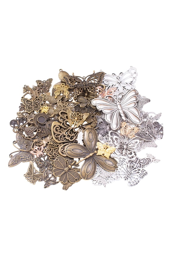 Butterfly Charms Pendant Decorative Accessories Metal Vintage Style for DIY Earring Jewelry Findings Making Accessory Wedding Party Favors and bronze
