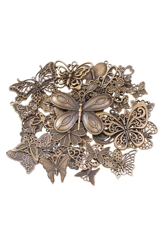 Butterfly Charms Pendant Metal Small Zinc Alloy Vintage Style Decorative for Jewelry Making DIY Crafts Craft Projects Wedding Party Favors bronze