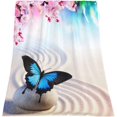 thumbnail image 1 of Butterfly Cherry Blossom Leaves Flannel Fleece Blanket Super Soft Cozy Plush Blankets Lightweight Microfiber Throw Blanket for Couch Sofa Bed, 1 of 6