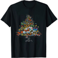 thumbnail image 1 of Butterfly Christmas Tree Pattern T-shirt 3508032_black, 1 of 3
