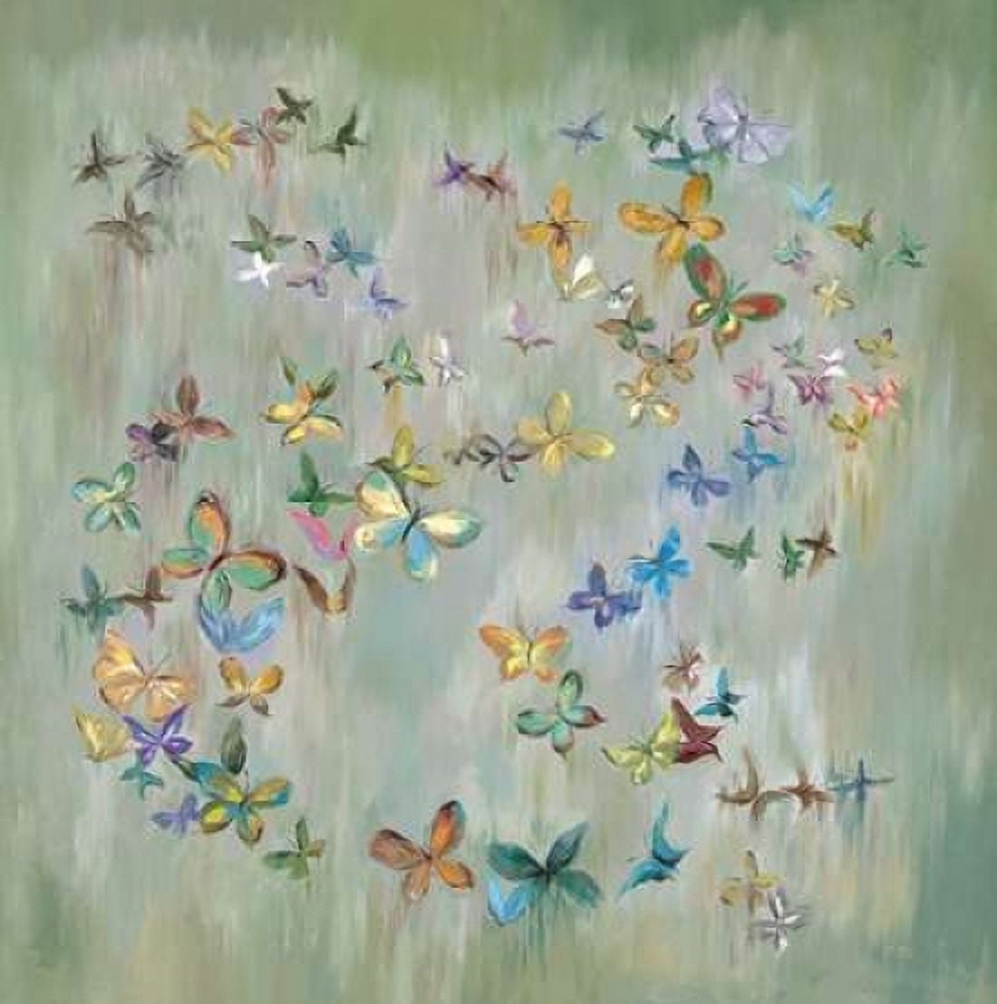 Butterfly Circle 2 Canvas Art - Art Atelier Alliance (24 x 24)