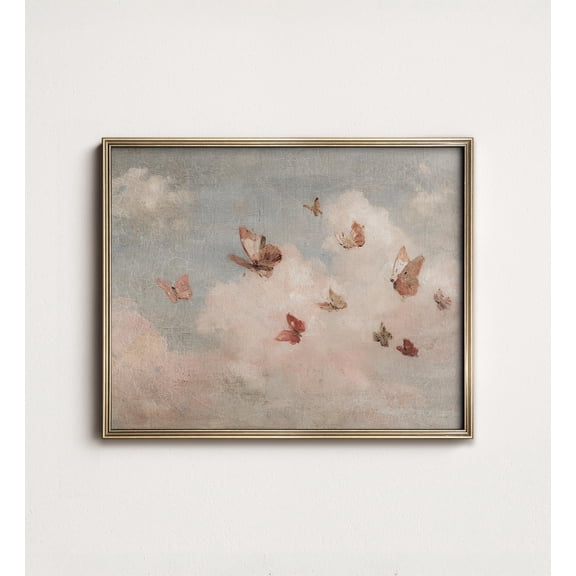 Butterfly Cloud Cottagecore Nursery Wall Art Print, Unframed Paper Poster 16x20in