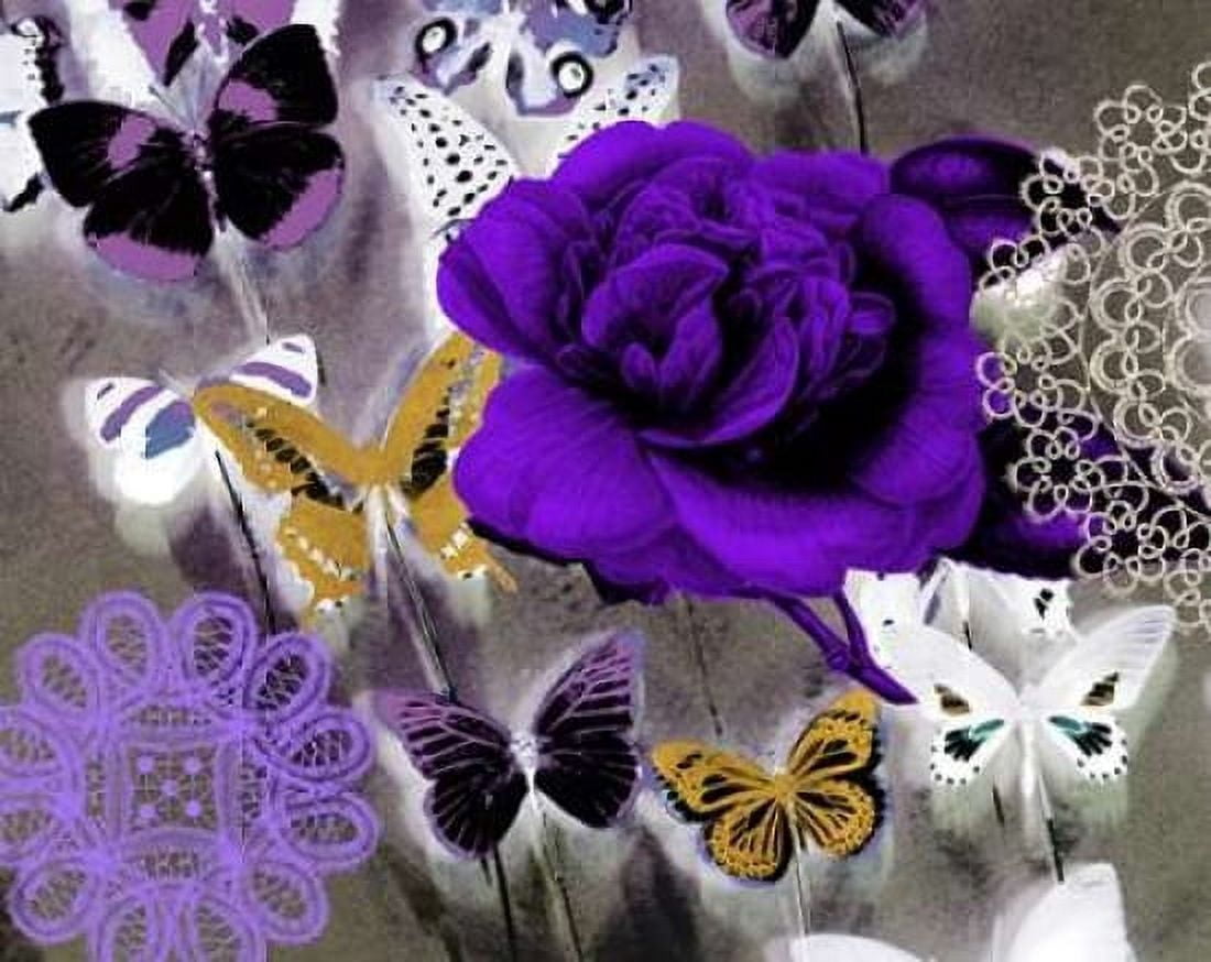 Butterfly Collage Purple Canvas Art - Evangeline Taylor (20 x 24)