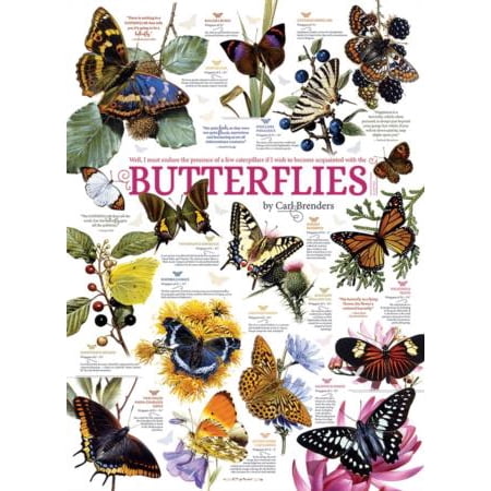 Cobble Hill 1000 Piece Puzzle Butterfly Collection Sample Poster Included