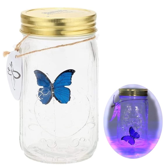 Butterfly Collection Jar, Animated Butterfly in a Glass Jar with LED Light, Moving Wing Butterfly Decor, Unique Gift for Home Office Decoration