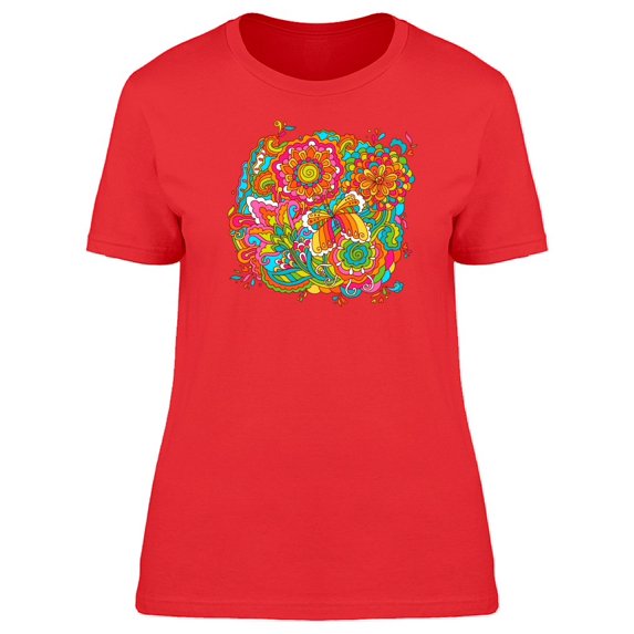 Butterfly Colorful Collage Tee Women's -Image by Shutterstock