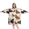 thumbnail image 1 of Butterfly Colorful Wing Pattern Wearable Oversized Blanket,Wearable Blanket Hoodie for Adults,Cozy Hooded Blankets with Super Pockets,Super Warm Fuzzy Pullover for Women & Men, 1 of 6
