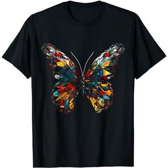 Butterfly Colourful Polygon - Art Animal Butterfly Black oversized loose and comfortable T-Shirt