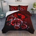 thumbnail image 1 of Butterfly Comforter Set Size Red Rose Butterfly 3D Print Style Bedding Set for Teens Girls Women Butterfly Art Pattern Soft Lightweight Duvet Set 3 Pieces(1 Comforter + 2 Pillowcases), 1 of 6