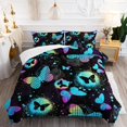 thumbnail image 1 of Butterfly Comforter Set Size Starry Blue Rose Print Bedding Set Butterfly Art Pattern Soft Lightweight Duvet Set for Kids Teens Girls Women 3Pcs(1 Comforter + 2 Pillowcase), 1 of 6