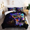 thumbnail image 1 of Butterfly Comforter Set Size Starry Blue Rose Print Bedding Set Butterfly Art Pattern Soft Lightweight Duvet Set for Kids Teens Girls Women 3Pcs(1 Comforter + 2 Pillowcase), 1 of 6