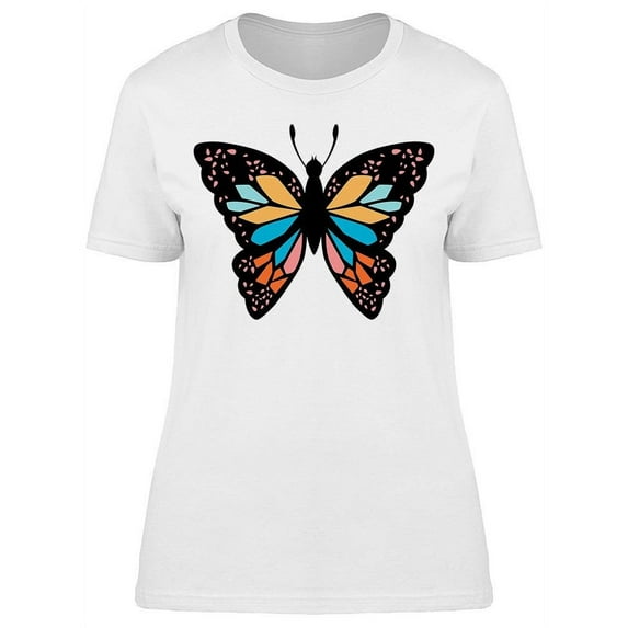 Butterfly Cool Colored Design T-Shirt Women -Image by Shutterstock, Female Medium