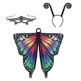 thumbnail image 1 of Butterfly Costume for Women - Halloween Cape Adult Wings with Mask and Antenna Headband, 1 of 7