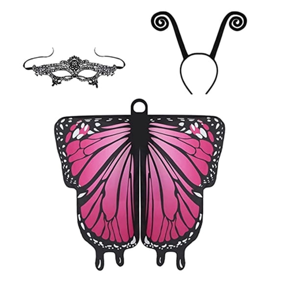Butterfly Costume for Women - Halloween Cape Adult Wings with Mask and Antenna Headband