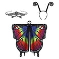 thumbnail image 1 of Butterfly Costume for Women - Halloween Cape Adult Wings with Mask and Antenna Headband, 1 of 7