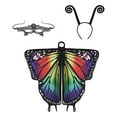 thumbnail image 1 of Butterfly Costume for Women - Halloween Cape Adult Wings with Mask and Antenna Headband, 1 of 7