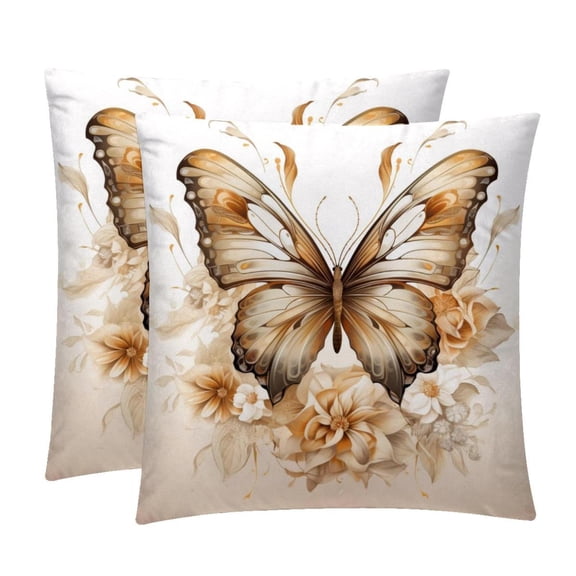 Butterfly Covers Pillows Set of 2 with Unique Patterns, Throw Pillow Inserts for Bed or Couch, Available in 16x16, 18x18, 20x20 Inches for Any Occasion