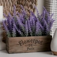 thumbnail image 1 of Butterfly Craze Artificial Lavender Plants in Rustic Wooden Planters - Lifelike, Stunning Faux Silk Purple Flowers Perfect for Elevating Your Patio, Home Décor, or Office, Large Dark Brown Pot, 1 of 8