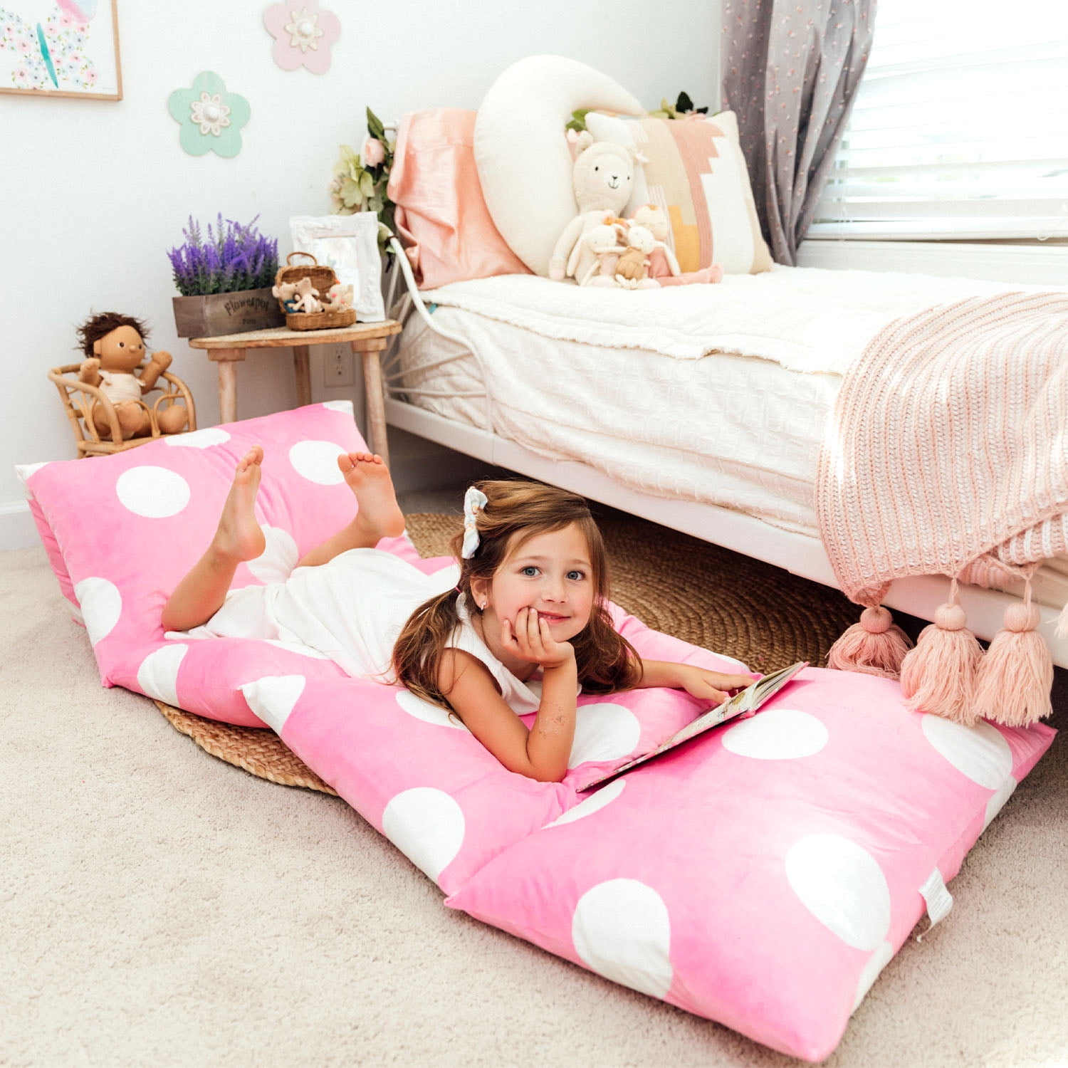 Butterfly Craze Floor Pillow Bed Lounger Cover, Cozy & Stylish Seating