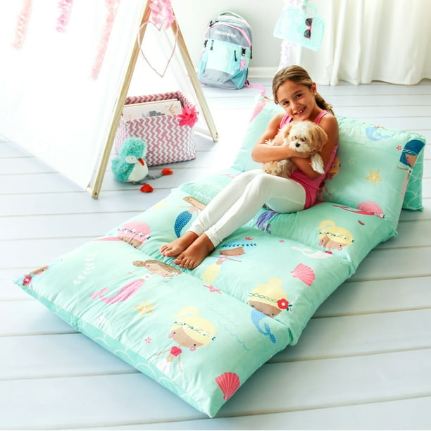 Butterfly Craze Floor Pillow Bed Lounger Cover Cozy Stylish Seating Solution for Kids Adults Recliner Floor Cushion for Ultimate Comfort Holds 5 Pillows Cover Only Aqua Mermaid Queen Walmart