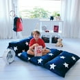 thumbnail image 1 of Butterfly Craze Floor Pillow Bed Lounger Cover, Cozy & Stylish Seating Solution for Kids & Adults, Recliner Floor Cushion for Ultimate Comfort, Holds 5 Pillows, Cover Only, Navy Stars, King, 1 of 9