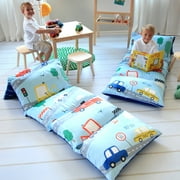 Butterfly Craze Floor Pillow Case, Mattress Bed Lounger Cover, Cars Blue, Queen Size - for Kids & Adults, Pillow Not Included