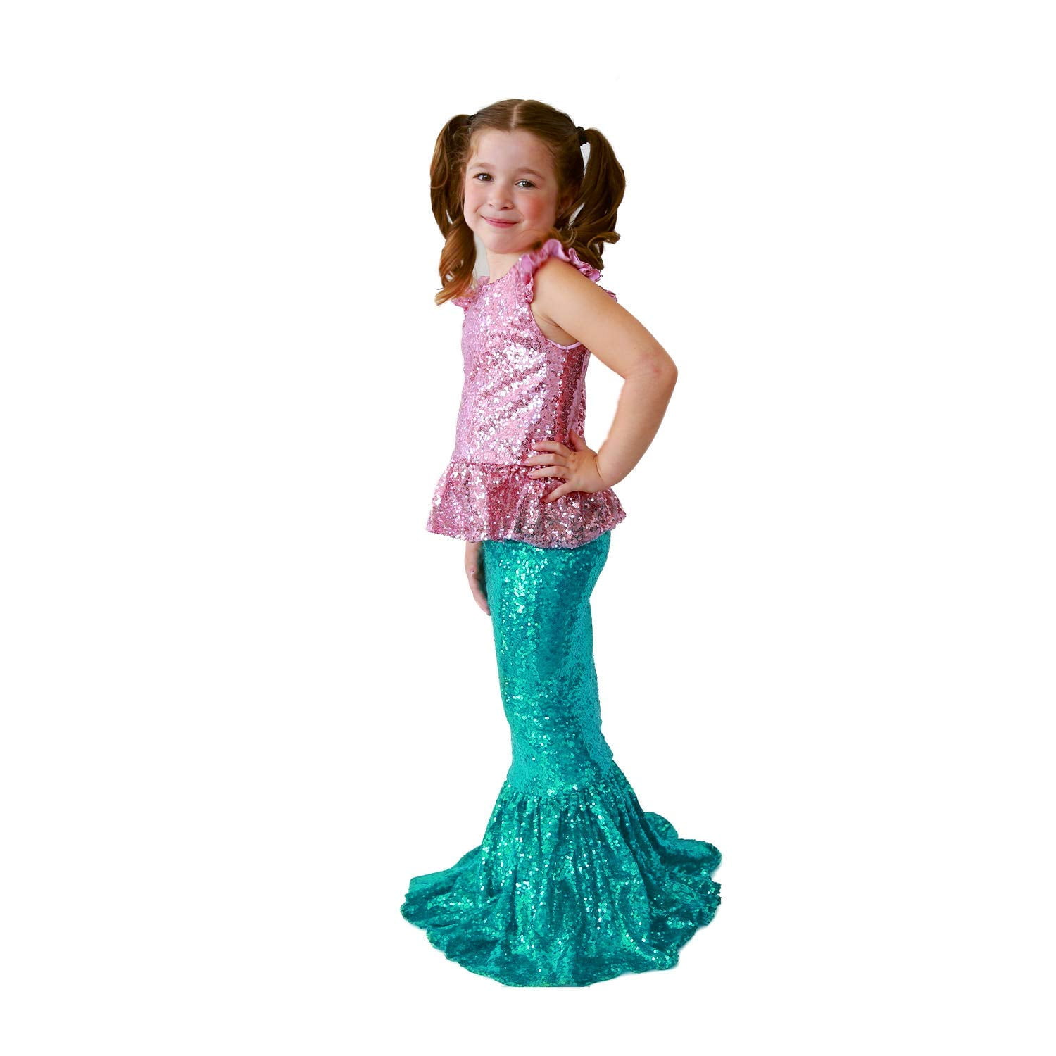Butterfly Craze Little Girl's Mermaid Costume, Top/Dress with Skirt