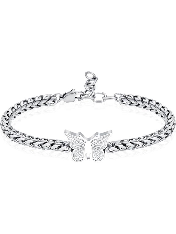 Butterfly Cremation Bracelet Jewelry Butterfly Urn Bracelet for Ashes for Women Stainless Steel Adjustable Urn Bangle Memorial Keepsake Ash Holder Bracelet