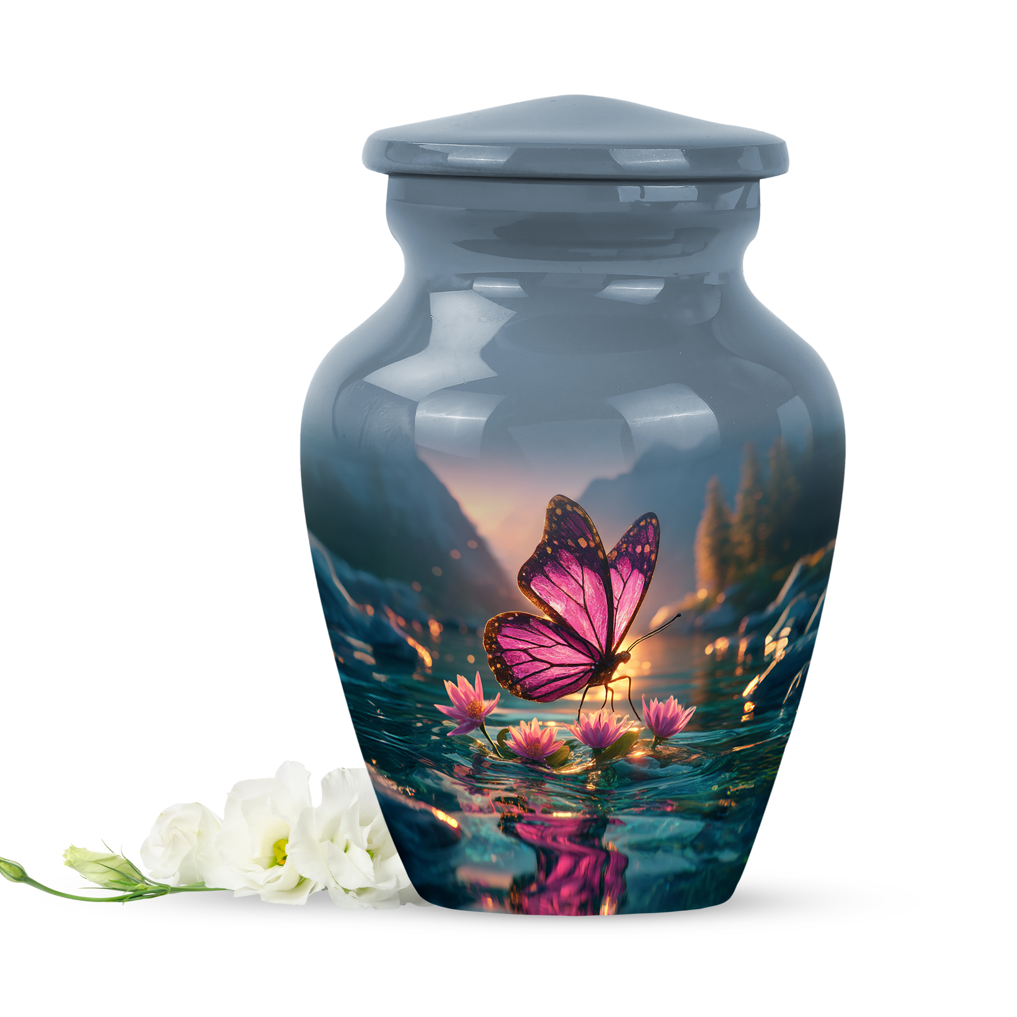 Butterfly Cremation Urns For Human Ashes Adult Male Small - Blue Mini Urns For Male And Female - Purple Urn For Human Ashes - Small Keepsake Urns For Ashes Adult Mother, 3 Inch