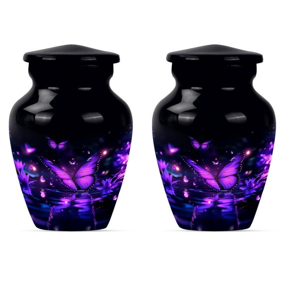 Butterfly Cremation Urns for Human Ashes, Decorative Urns for Human Ashes Adult Female, Small Urn for Ashes for Women, Funeral Urn for Human Ashes(Size - 3inch, 2 Pcs)