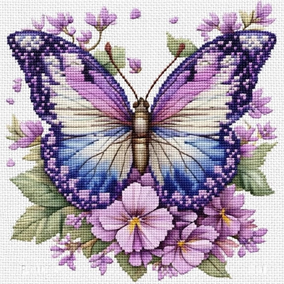 Butterfly Cross Stitch Kits - Cute Animal Series | Beginner-Friendly DIY Embroidery Kit with 11CT Fabric & Vibrant Threads | DIY Mindful Gift for Home/Office Decor 13.8 X 13.8 Inch