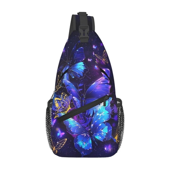 Butterfly Crossbody Sling Bag for Women Men Sling Backpack Casual Travel Hiking Daypack Chest Shoulder Bags