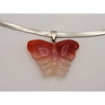thumbnail image 1 of Butterfly Crystal Choker Necklace Silver Tone Carnelian Pendant Necklace, 1 of 5