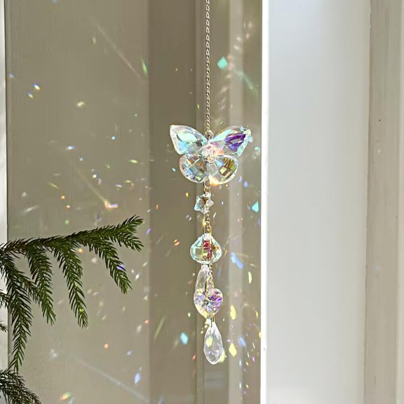 Butterfly Crystal Sun Catcher Window Decor Rainbow Maker 4.5cm x 30cm 1 Pack