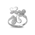 thumbnail image 1 of Butterfly Cubic Zirconia Ring Sterling Silver 925 Size 5, 1 of 2