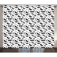 thumbnail image 1 of Ambesonne Butterfly Curtains 2 Panel Set, Monochrome Bug Design, 108" x 90", White and Black, 1 of 3