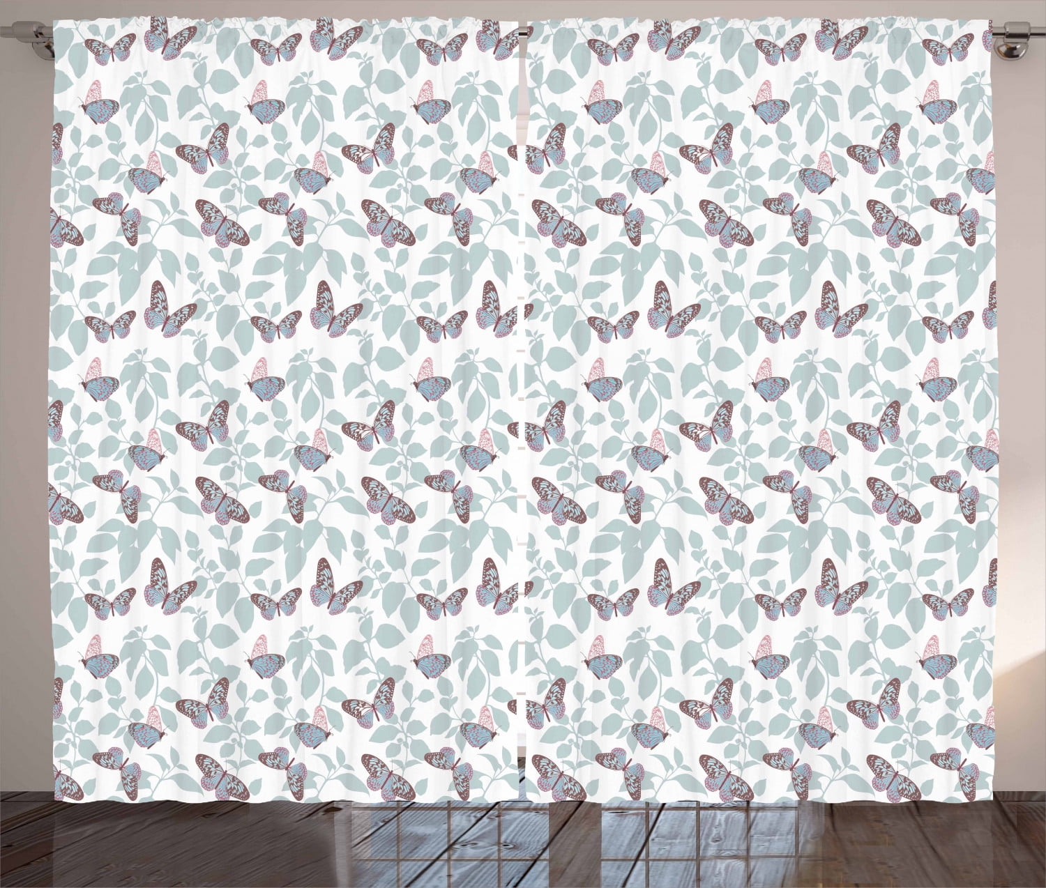 Butterfly Curtains 2 Panels Set, Beautiful Flying Wild Nature Insects ...