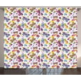 thumbnail image 1 of Ambesonne Butterfly Curtains 2 Panel Set, Vibrant Flora Dots, 108" x 90", Multicolor, 1 of 3