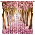 thumbnail image 1 of Butterfly Curtains Spring Flowers Pink Trees Butterfly Print Living Room Curtains for Boys Girls Teenagers Bedroom Blackout Curtains 42x54 Inches, 1 of 6