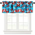 Butterfly Curtains Valance, Red Butterflies Dancing Under The Blue Sky