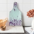 thumbnail image 1 of Butterfly Cutting Board, Illustration of Butterflies with Swirling Flowers Silhouette Floral Design Art, Decorative Tempered Glass Cutting and Serving Board, Wine Bottle Shape, Violet, by Ambesonne, 1 of 1