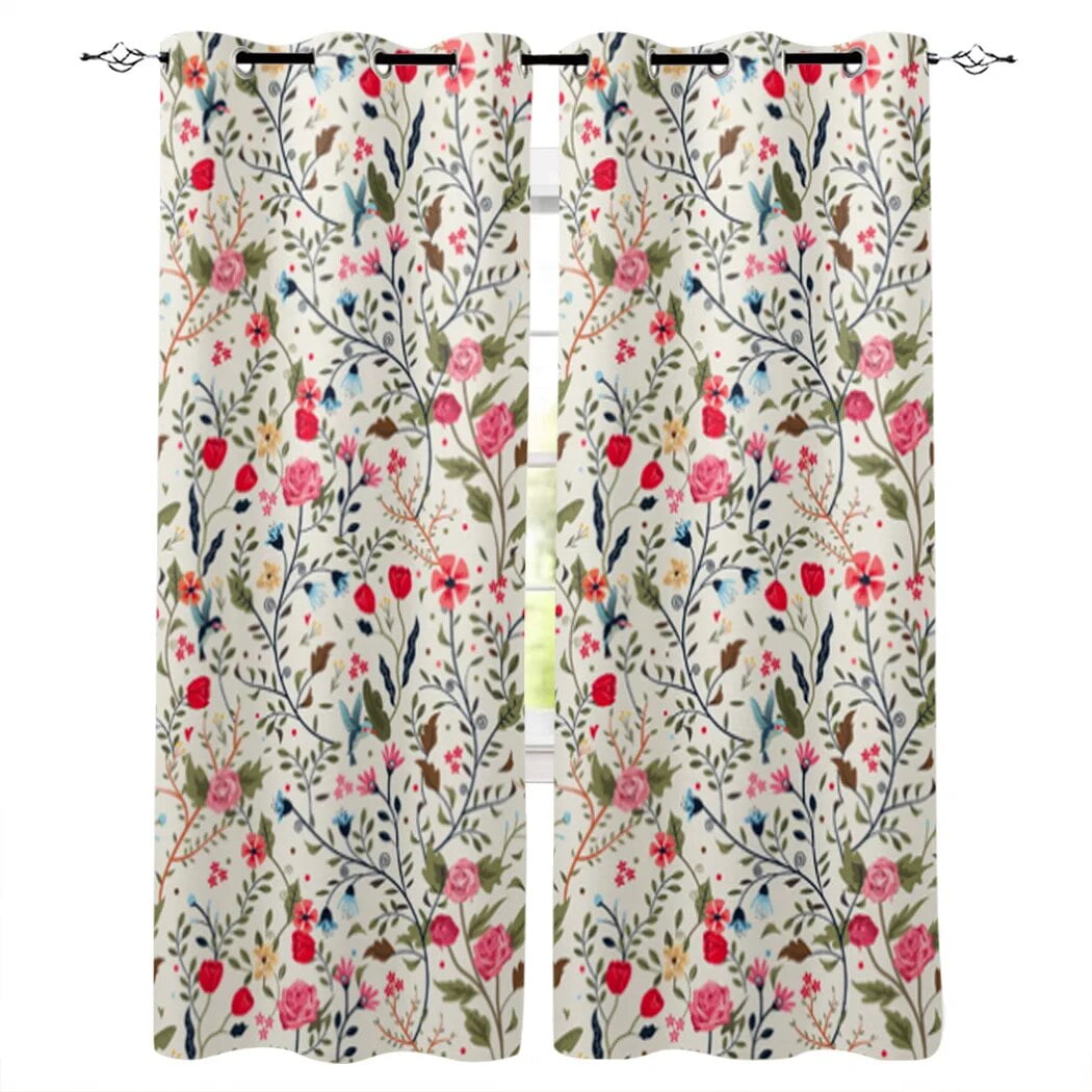 Butterfly Daisy Flower Petals Curtains For Living Room Window Curtain