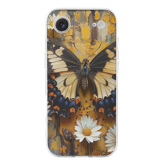 Butterfly Daisy Flower Phone Case Compatible with iPhone 17 Air TPU Transparent Shockproof Cover