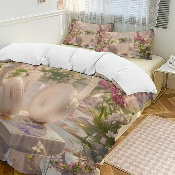 Butterfly Dancing Duvet Cover Set King Size for Bedroom Decoration Print Bedding Set Comforter Cover Decorative Microfiber with 2 Pillow Sham Multicolor