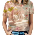 thumbnail image 1 of Butterfly Dancing T Shirts Basic T-Shirt Short Sleeve Ladies Tee Shirt Summer Graphic Clothing, 1 of 6