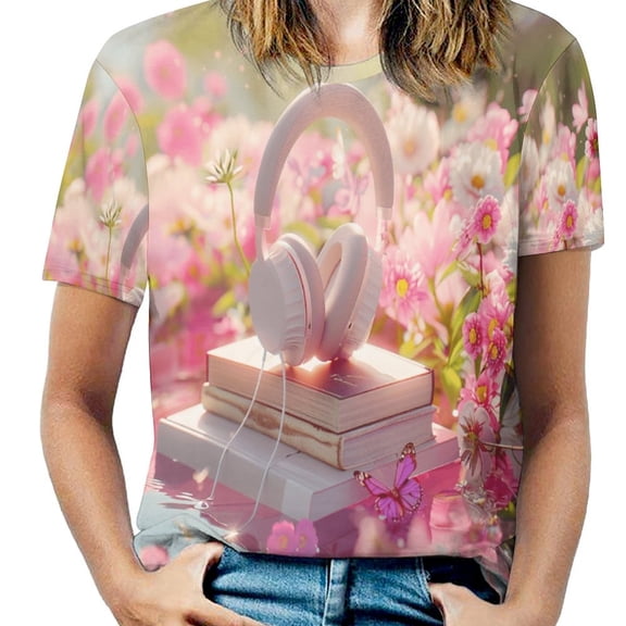 Butterfly Dancing Women's Short Sleeve Tops Casual Blouses T Shirt